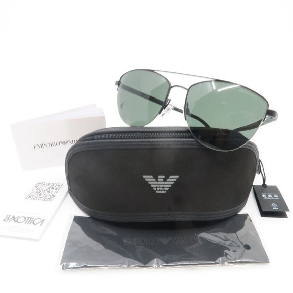 Emporio Armani Other - Emporio Armani EA2116 3001/71 57mm Black/Dark Green Aviator New Sunglasses.